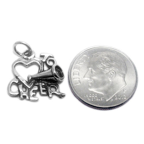 "Love To Cheer" Charm in Sterling Silver