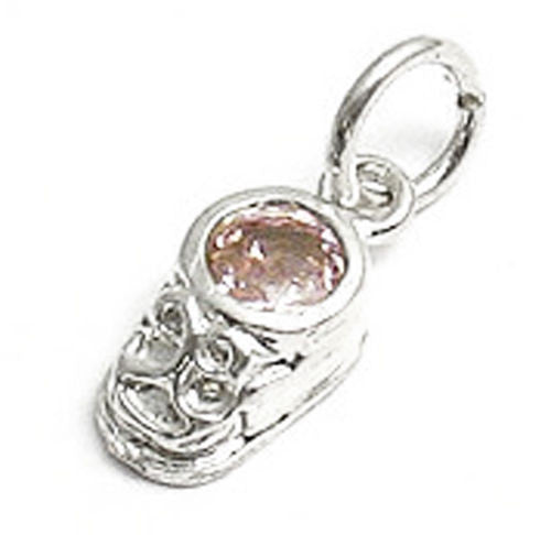 Beautiful and colorful birthstone charms of a baby's boot. Wholesale Sterling Silver Charms. June.