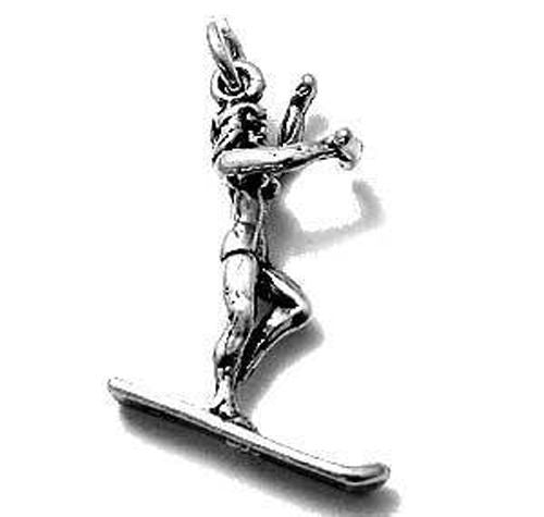 Water Skier Charm in Sterling Silver
