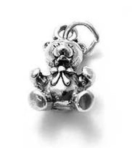 Teddy Bear Charm. Sterling Silver