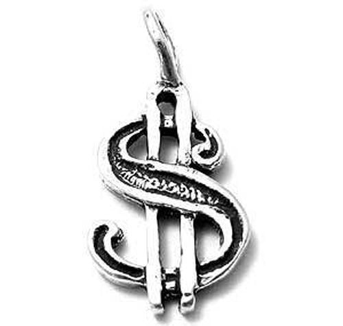 Dollar Sign Charm in Sterling Silver