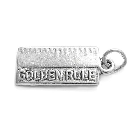 Matthew 7:12-Golden Rule Two Sided Charm in Sterling Silver