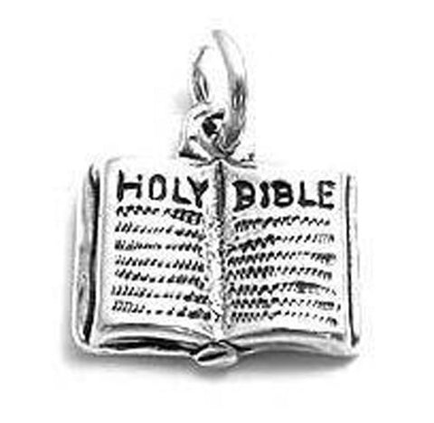 Holy Bible Charm in Sterling Silver