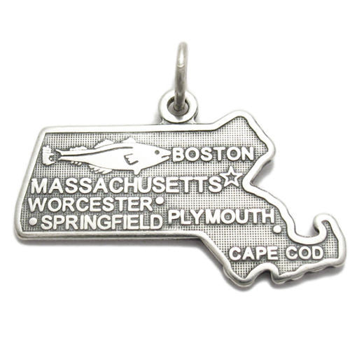Massachusetts State Charm in Sterling Silver