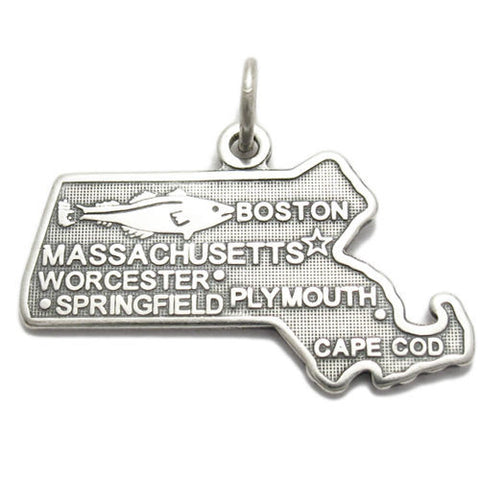Massachusetts State Charm in Sterling Silver