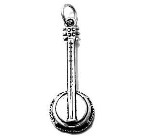 Banjo Charm. Sterling Silver
