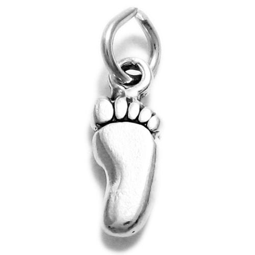 Left Footprint Charm. Sterling Silver