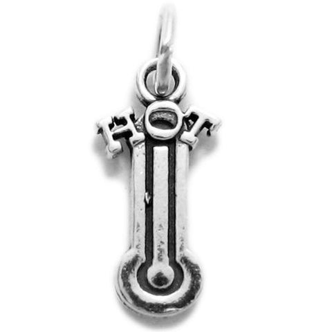"Hot" Thermometer Charm in Sterling Silver