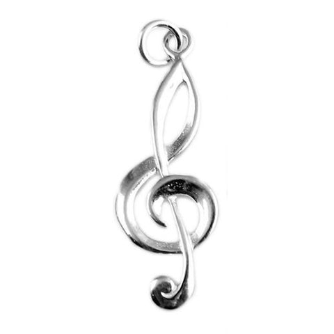 Treble Clef Charm. Sterling Silver