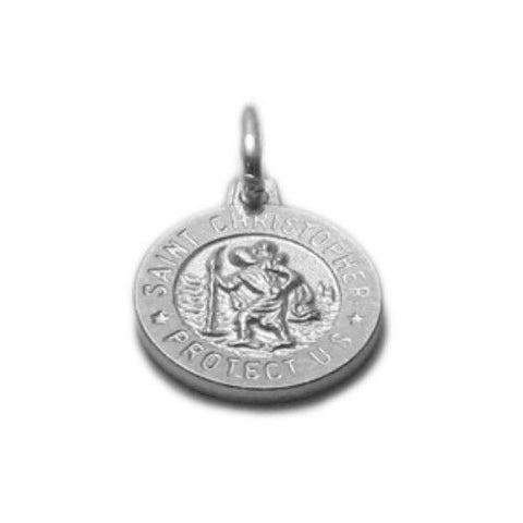 St. Christopher Medal in Fine Detail (12mm). Sterling Silver
