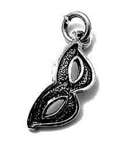 Domino Mask Charm. Sterling Silver