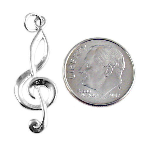 Treble Clef Charm. Sterling Silver