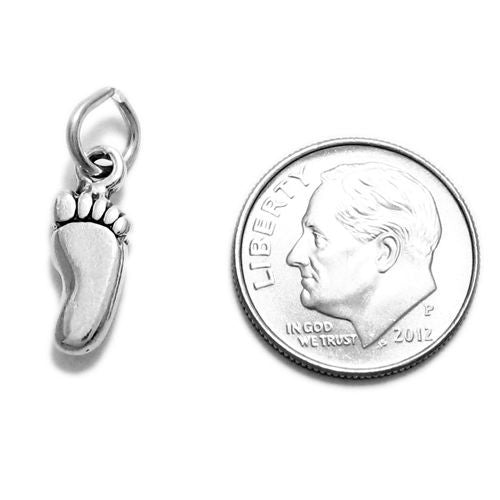 Left Footprint Charm. Sterling Silver