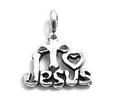 I Love (<3) Jesus Charm in Sterling Silver