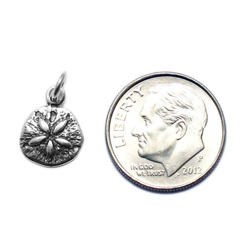 Sand Dollar Charm. Sterling Silver