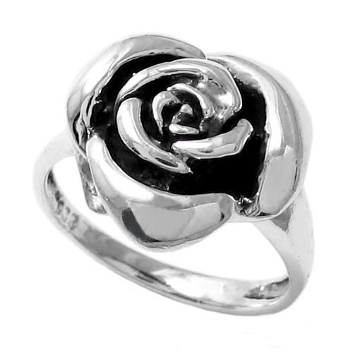 Very elegant and intricate women's rose in bloom ring. Wholesale Sterling Silver Ring