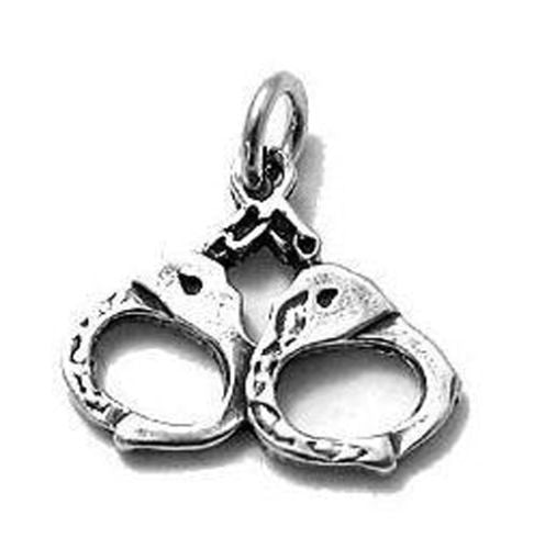 Handcuffs Charm. Sterling Silver