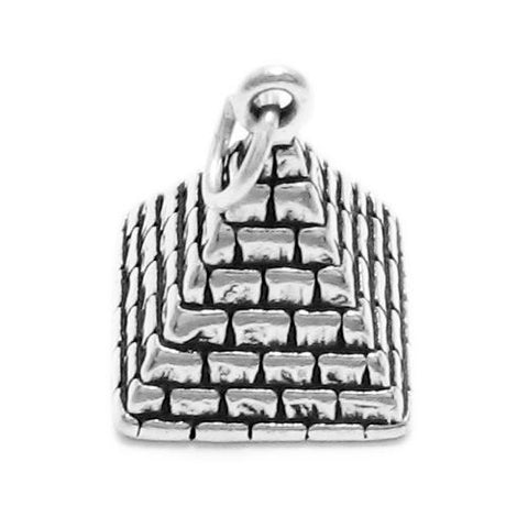 Egyptian Pyramid Charm in 3D. Sterling Silver