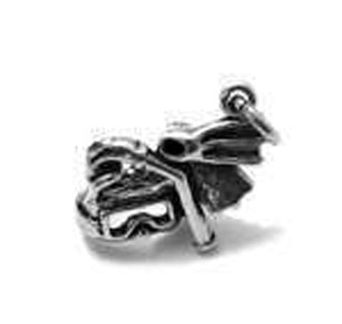 Snorkel, Goggles, and Fins in 3D. Sterling Silver