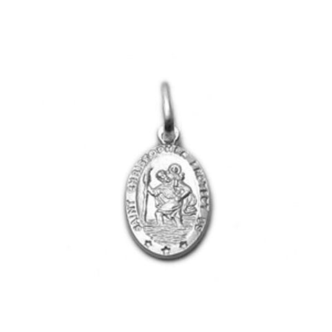 St. Christopher on Oval Medal (21mm) in Sterling Silver