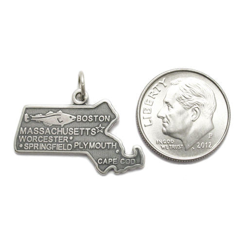 Massachusetts State Charm in Sterling Silver