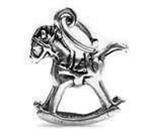 Rocking Horse Charm in 3D. Sterling Silver