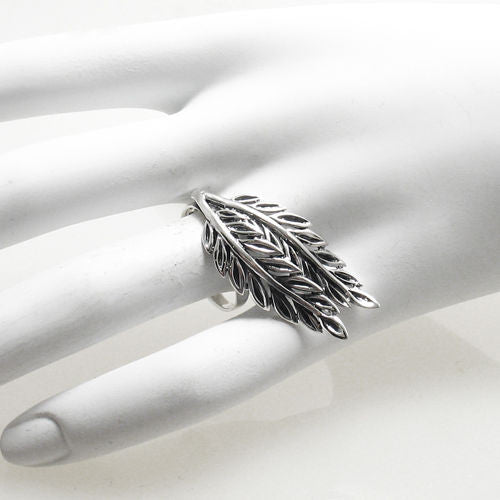 Modern laurel leaves symbolizing victory. Wholesale Sterling Silver Rings. On hand.
