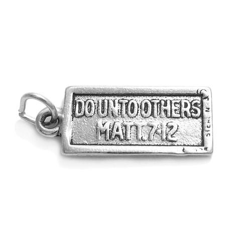Matthew 7:12-Golden Rule Two Sided Charm in Sterling Silver