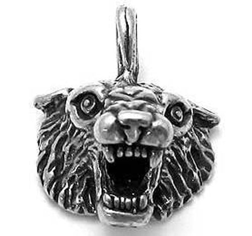 Bobcat Head Charm in Sterling Silver.
