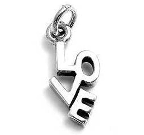 "Love" Cutout Charm. Sterling Silver