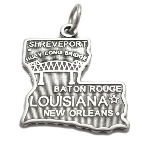 Louisiana State Charm in Sterling Silver