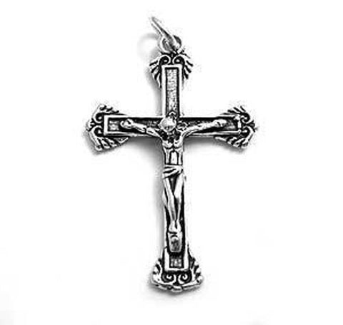 Ornate Crucifix Charm in Sterling Silver