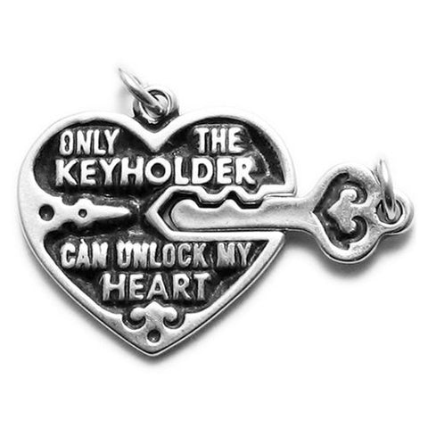 Lock with Key to My Heart Charm. Sterling Silver