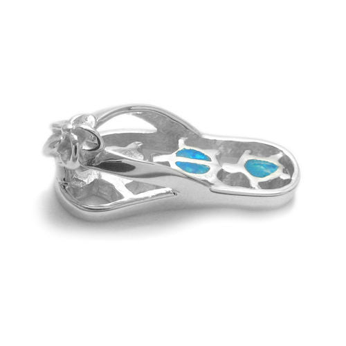 Dashing Created Opal Turtles on a Charming Sandal Pendant | Wholesale 925 Sterling Silver Pendant - Jewelry | Alternate