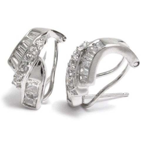 Fancy and Pretty Shaped 2.25 Carat CZ Earrings | Wholesale Sterling Silver Jewelry | Main
