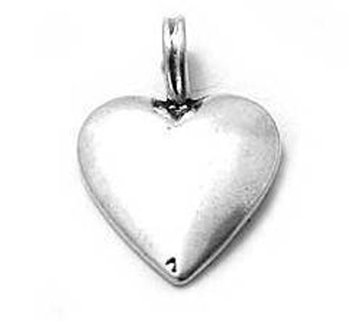 Shiny Polished Heart Charm that shines from every angle. Wholesale Sterling Silver Charms - Jewelry