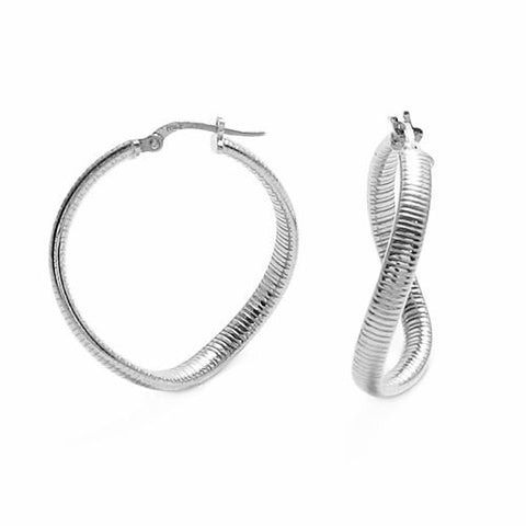 Gorgeous Omega Twisting Hoop Earrings | Wholesale Sterling Silver Jewelry | Main