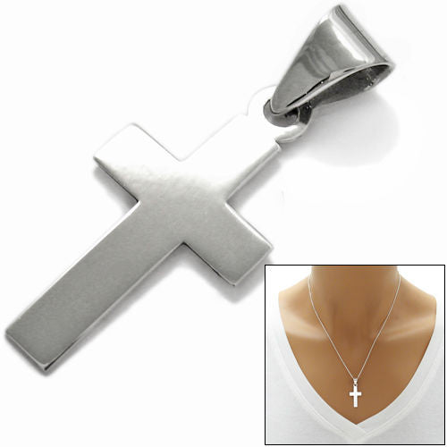 Simplistic and plain Cross Pendant | Wholesale 925 Sterling Silver Pendant - Jewelry | Main