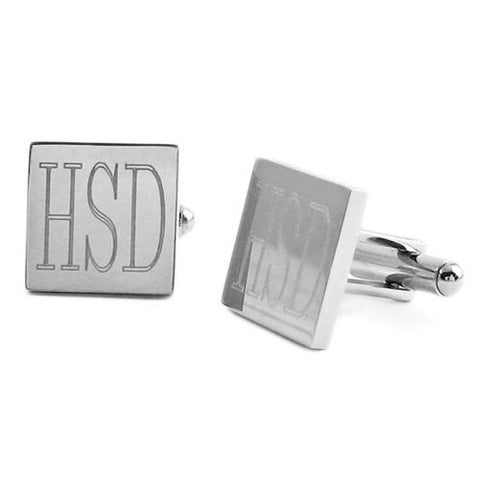 Elegant square stainless steel engravable cuff links | Wholesale 316L Stainless Steel Jewelry