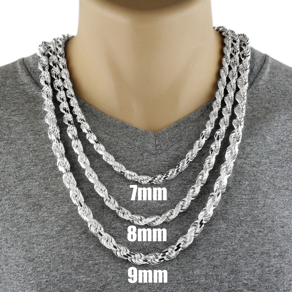 Sterling Silver Rope Chains - 925Express