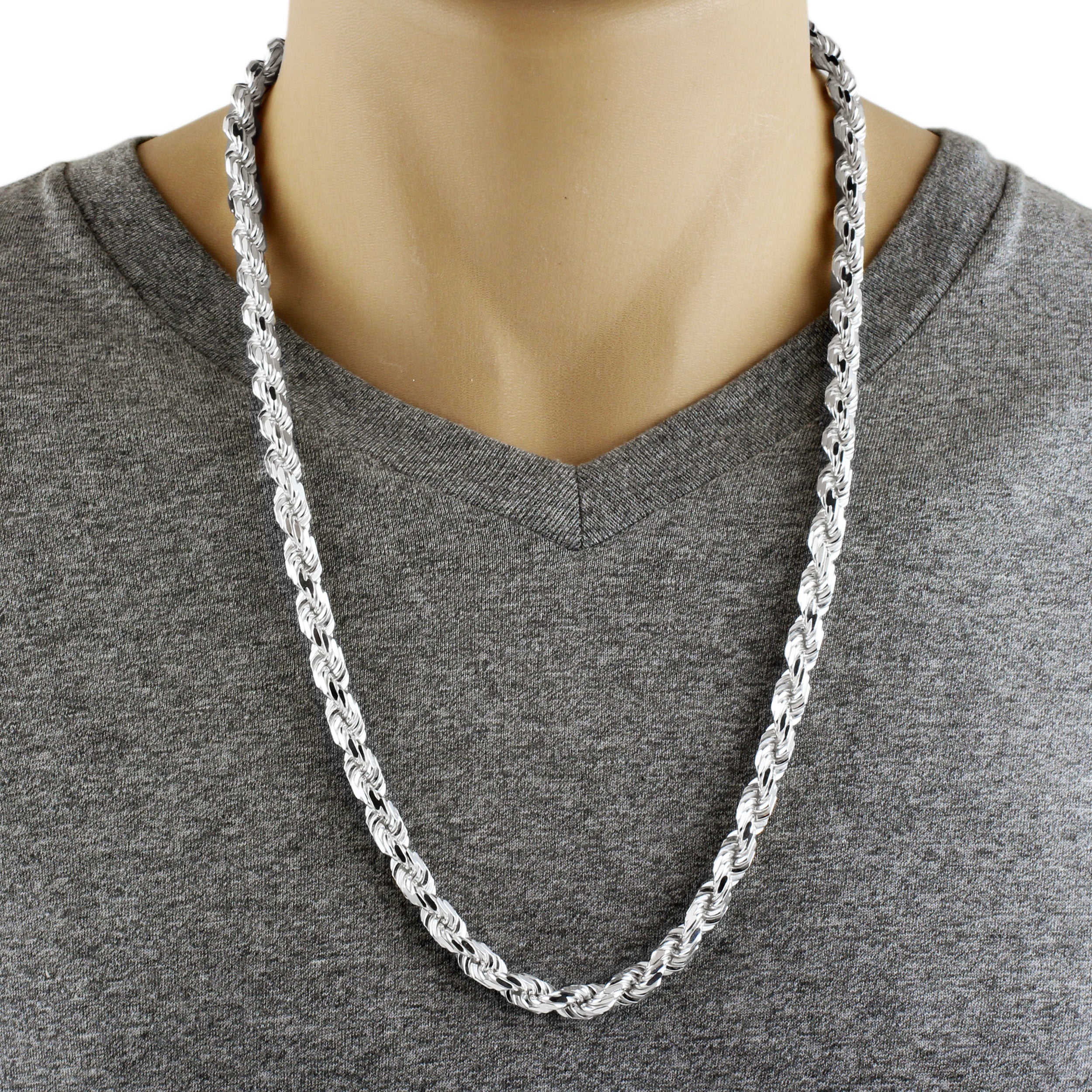Diamond cut necklace silver Clearance