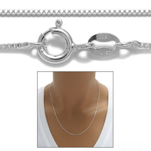Sterling silver box chain 1.25mm width (gauge 019) | Wholesale 925 sterling silver chains - jewelry | Main photo