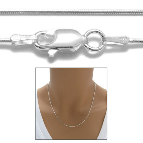 Sterling Silver Diamond Cut Snake Chain Necklace (Gauge 025