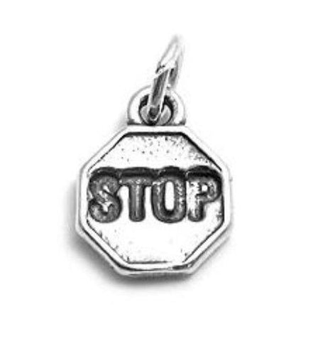 Stop Sign Charm | Wholesale 925 Sterling Silver Charms | Main