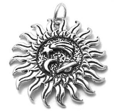 Marvelous Sun, Moon and Shooting Star Charm | Wholesale 925 Sterling Silver Charms | Main