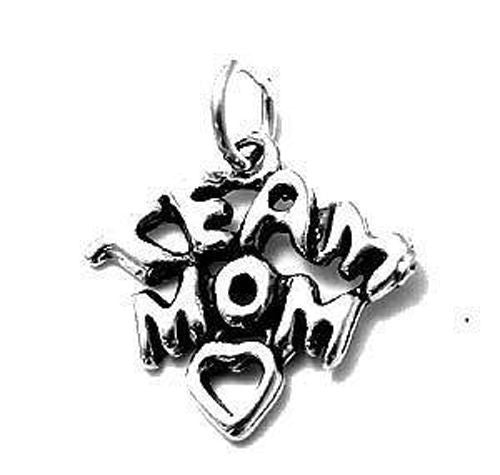 Tapered "Team Mom" Talking Charm for your hardworking mother. Wholesale Sterling Silver Charms - Jewelry