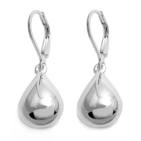 Classic teardrop shaped latch back earrings | Wholesale 925 Sterling Silver Jewelry | Item photo