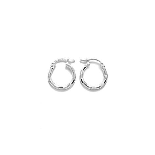 Cute Thin 14mm Diameter Faceted Hoop Earrings | Wholesale Sterling Silver Jewelry | Alternate