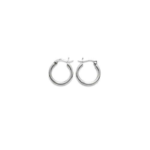 Sterling Silver Thin 3mm Plain Round Hoop Earrings. Available in 8 Sizes.