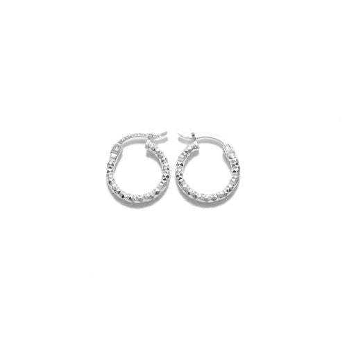 Thin Diamond Cut Hoop Earrings in 13mm | Wholesale Sterling Silver Jewelry | Alternate